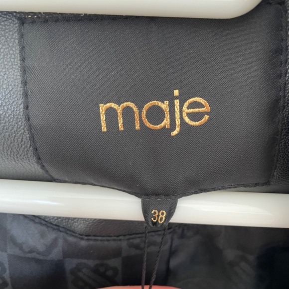 Maje Cropped leather biker jacket - Picture 3 of 4